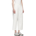 Blue Blue Japan White Cotton One Tuck Work Trousers