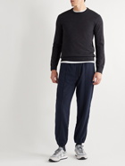 Club Monaco - Tapered Recycled Wool-Blend Drawstring Trousers - Blue