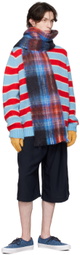 Charles Jeffrey Loverboy Blue & Red Tartan Scarf