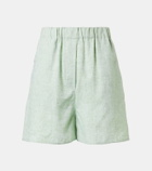 Loro Piana Angelo high-rise linen Bermuda shorts