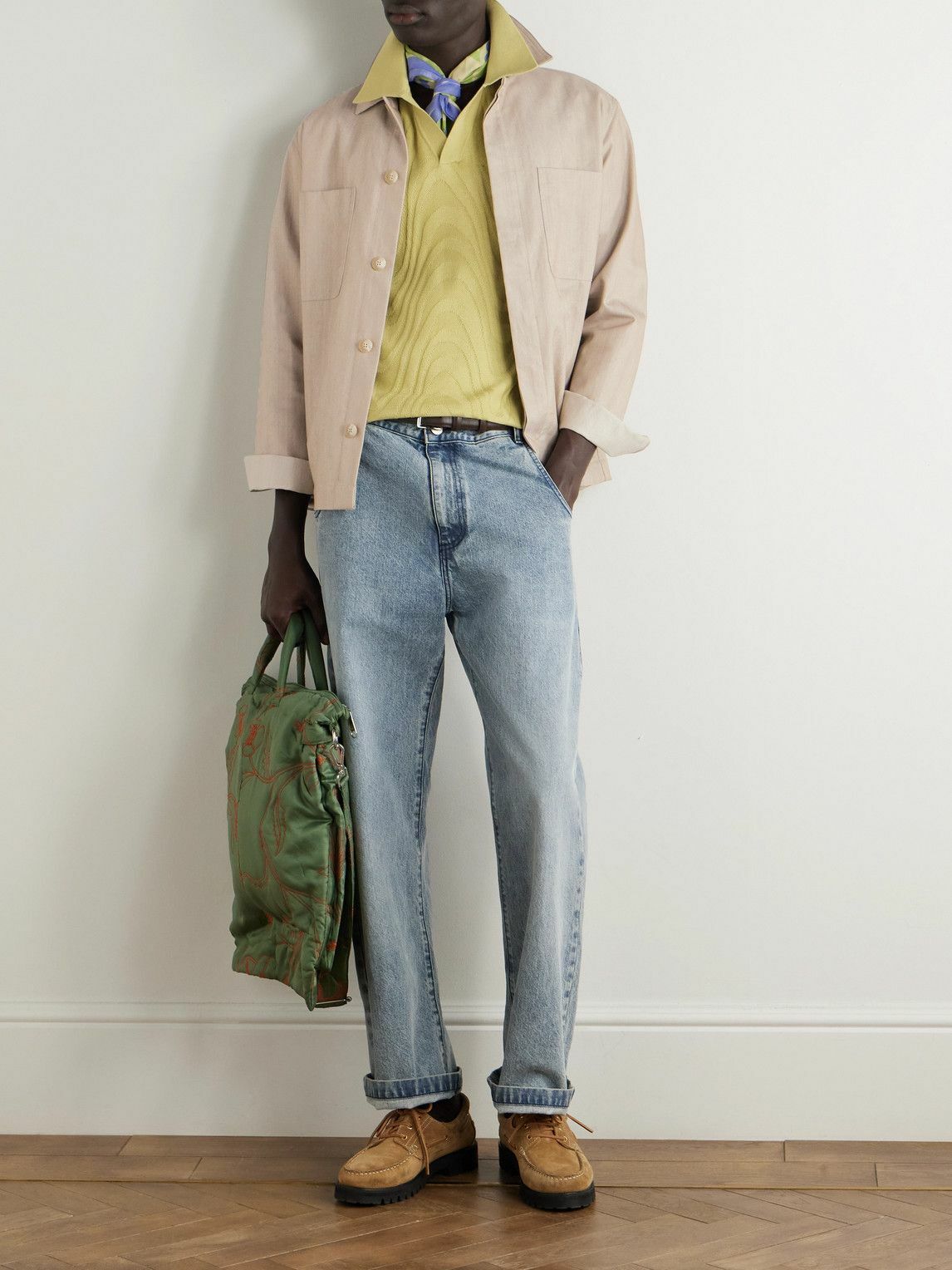 Frescobol Carioca - Fonted Herringbone Cotton Overshirt - Neutrals