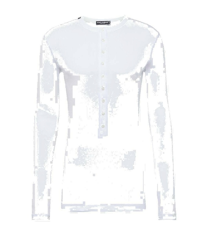Photo: Dolce&Gabbana Re-Edition cotton jersey Henley shirt