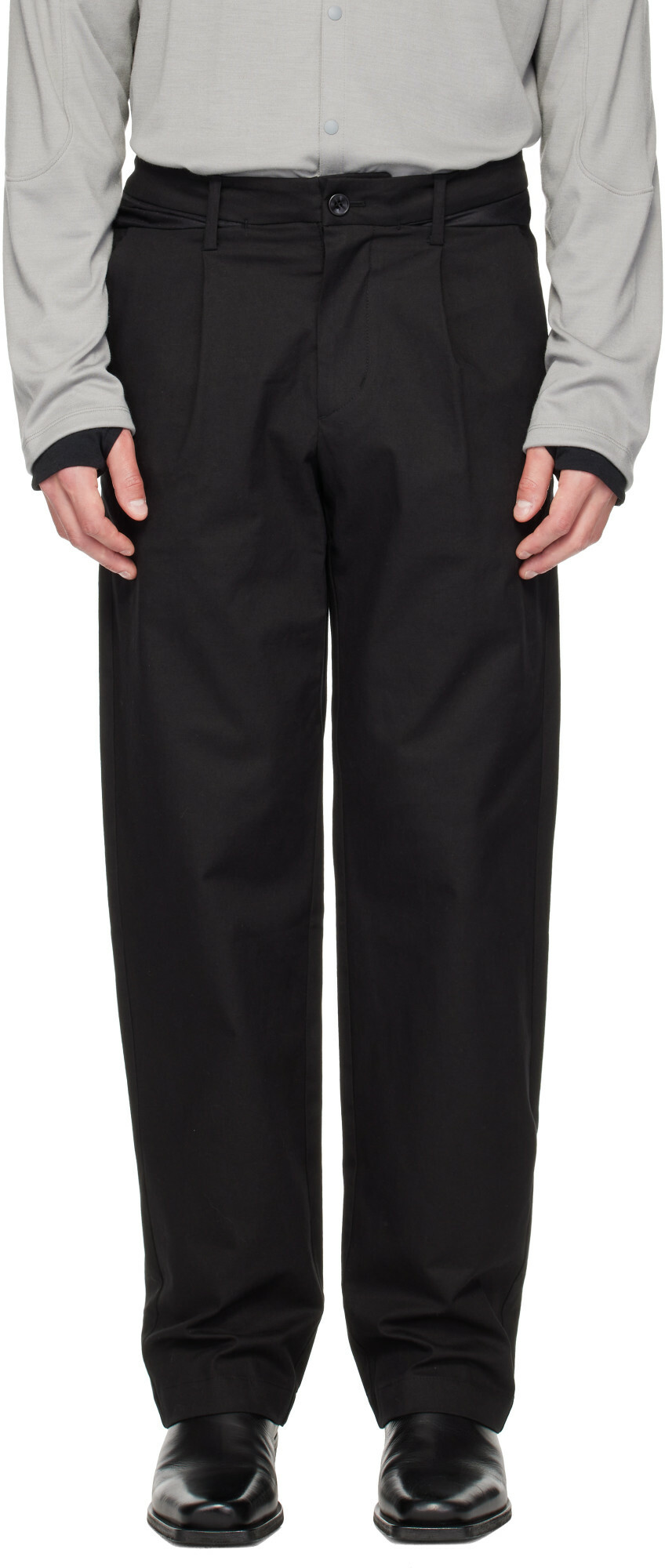 POST ARCHIVE FACTION (PAF) Black Cut Out Trousers