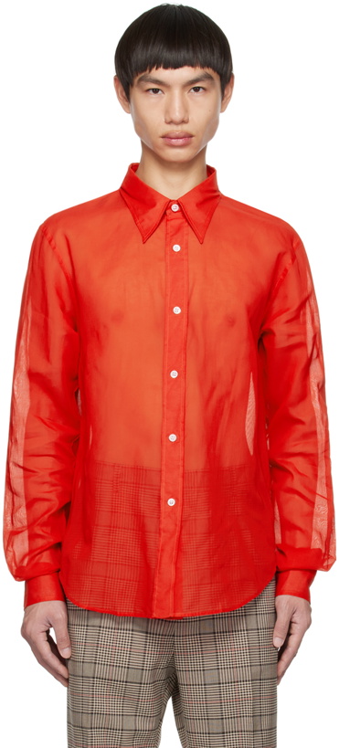 Photo: Acne Studios Red Button-Up Shirt