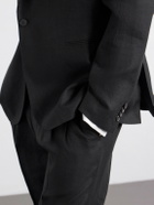 Mr P. - Slim-Fit Linen Tuxedo Jacket - Black