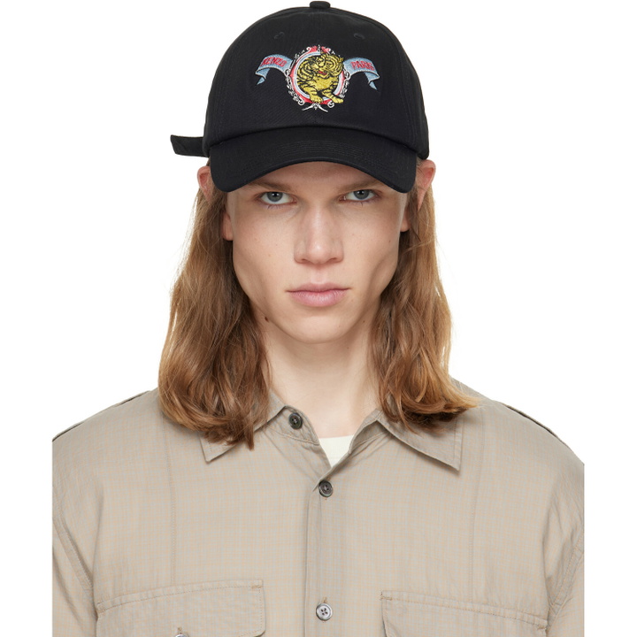 Photo: Kenzo Black 'KENZO Jumping Tiger' Embroidered Cap