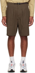 CCP Brown Pleated Pocket Shorts