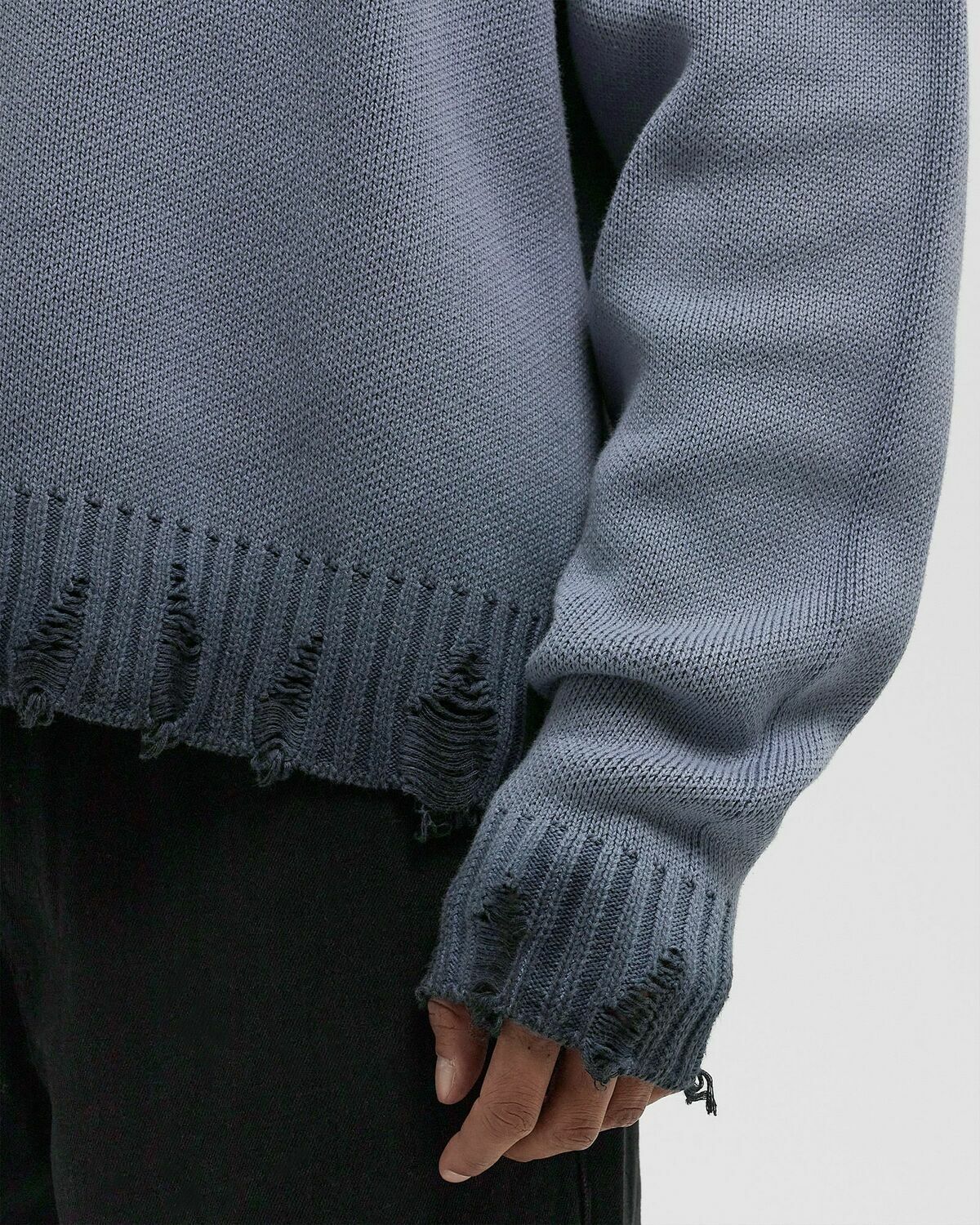 Reternity OIL WASHED KNIT SWEATER Blue Mens Pullover