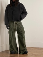 DRKSHDW by Rick Owens - Belas Wide-Leg Stretch Cotton-Corduroy Drawstring Cargo Trousers - Green