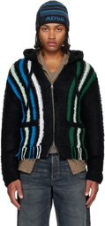 Andersson Bell Black Reverse Stripe Knit Hoodie