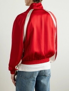 SAINT LAURENT - Striped Satin Track Jacket - Red
