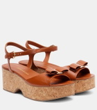 Ferragamo Selna leather wedge sandals