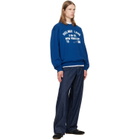 Helmut Lang Blue Varsity Crew Sweatshirt