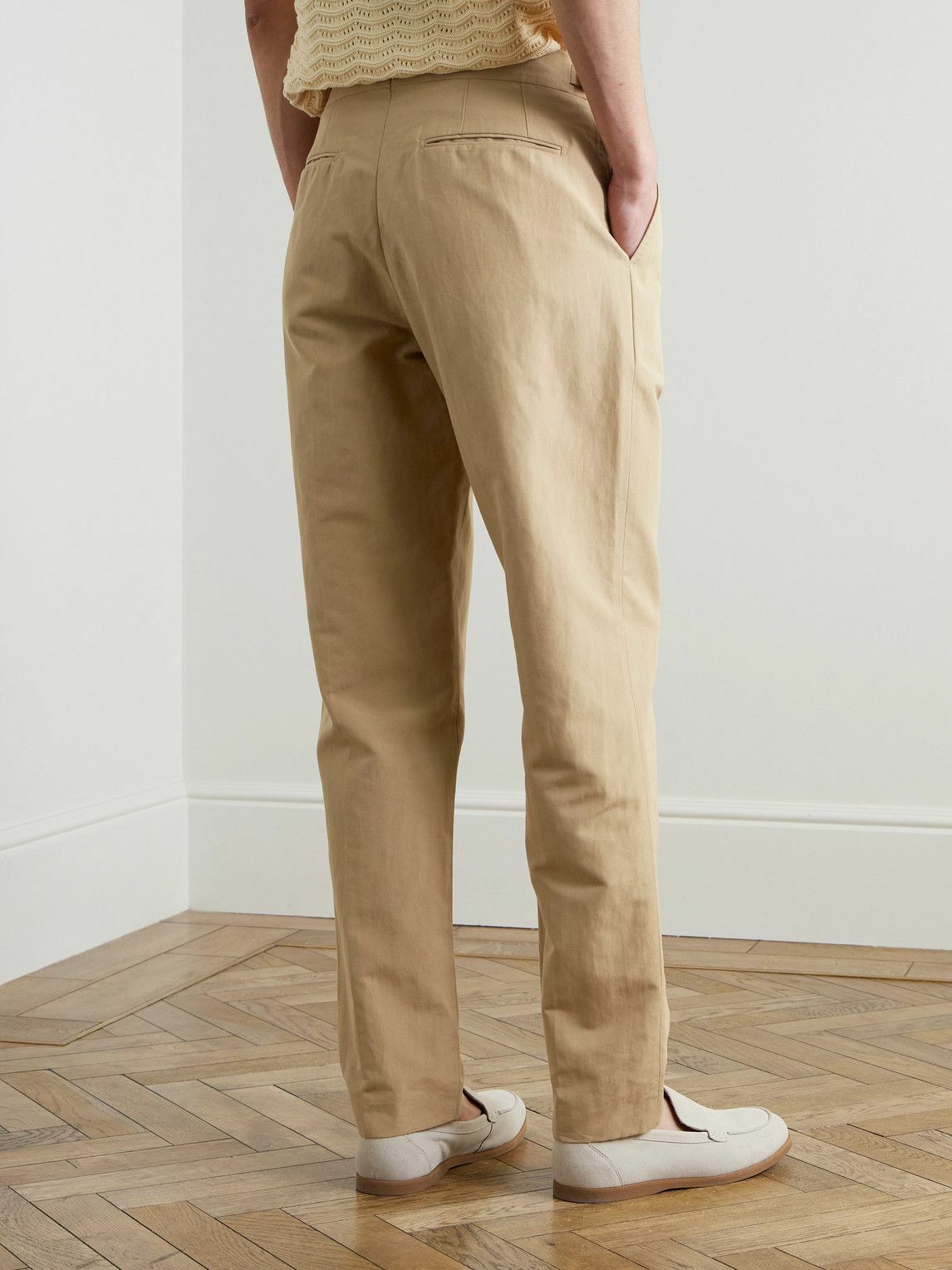 Orlebar Brown - Carsyn Tapered Pleated Linen and Cotton-Blend Trousers - Neutrals