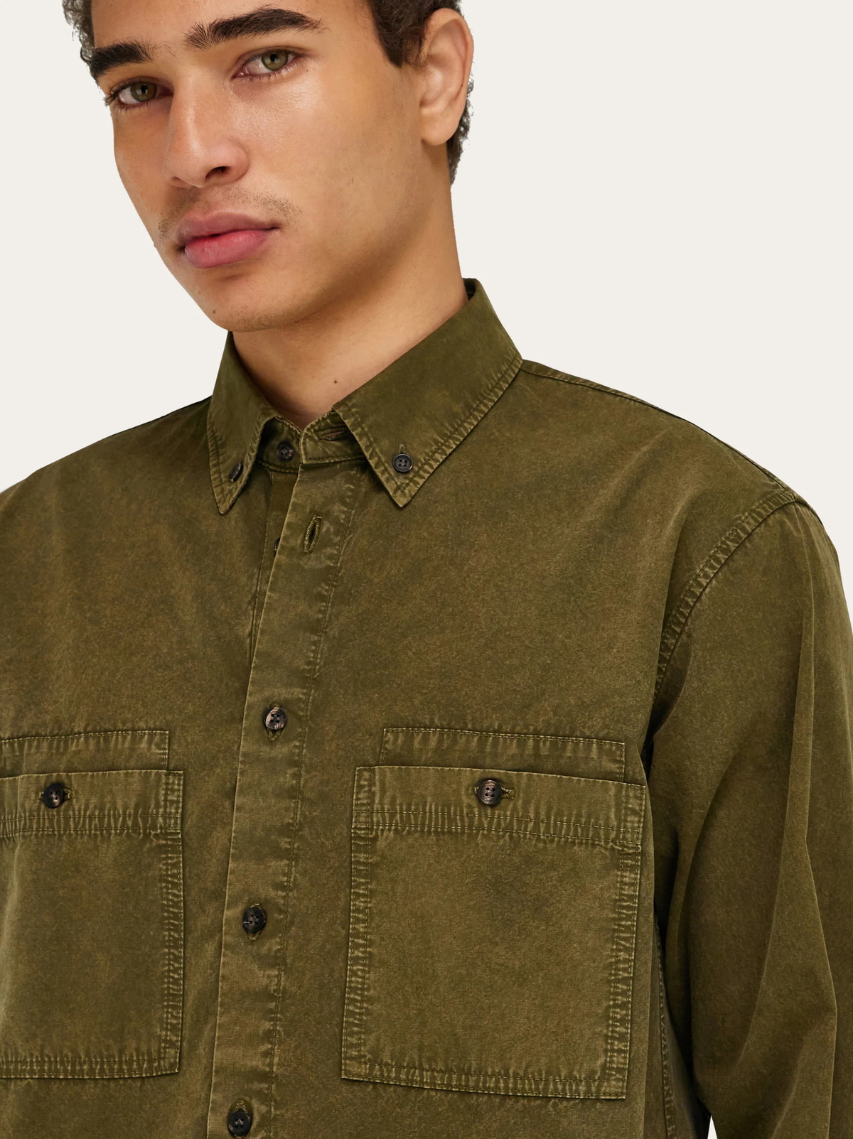 Ferragamo Mens Button down work shirt in Green