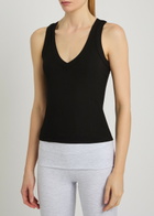 Tala 365 Ribbed V-neck Stretch-modal Vest Black