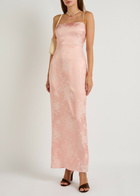 Reformation Frankie Floral-jacquard Satin Maxi Dress Light Pink