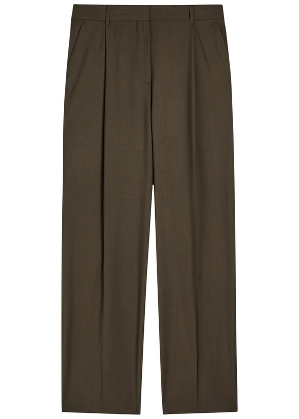 Photo: Toteme Straight-leg Wool Trousers Khaki