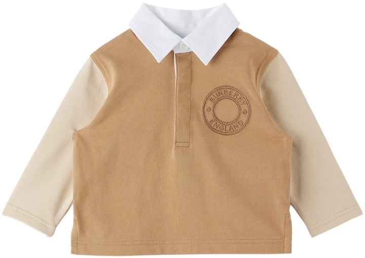 Photo: Burberry Baby Beige Embroidered Long Sleeve Polo