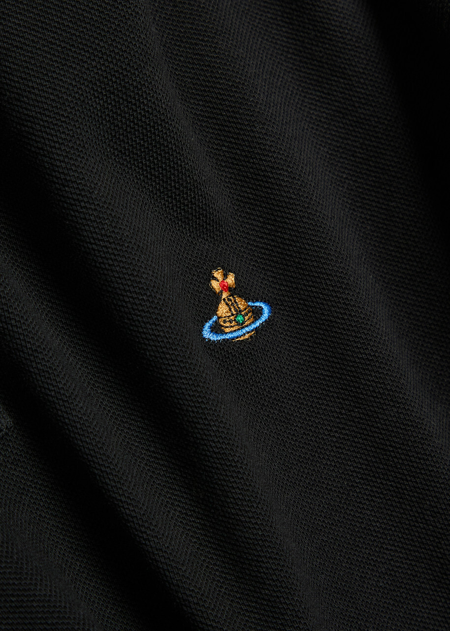 Vivienne Westwood Logo-embroidered Piqué Cotton Polo Shirt Black