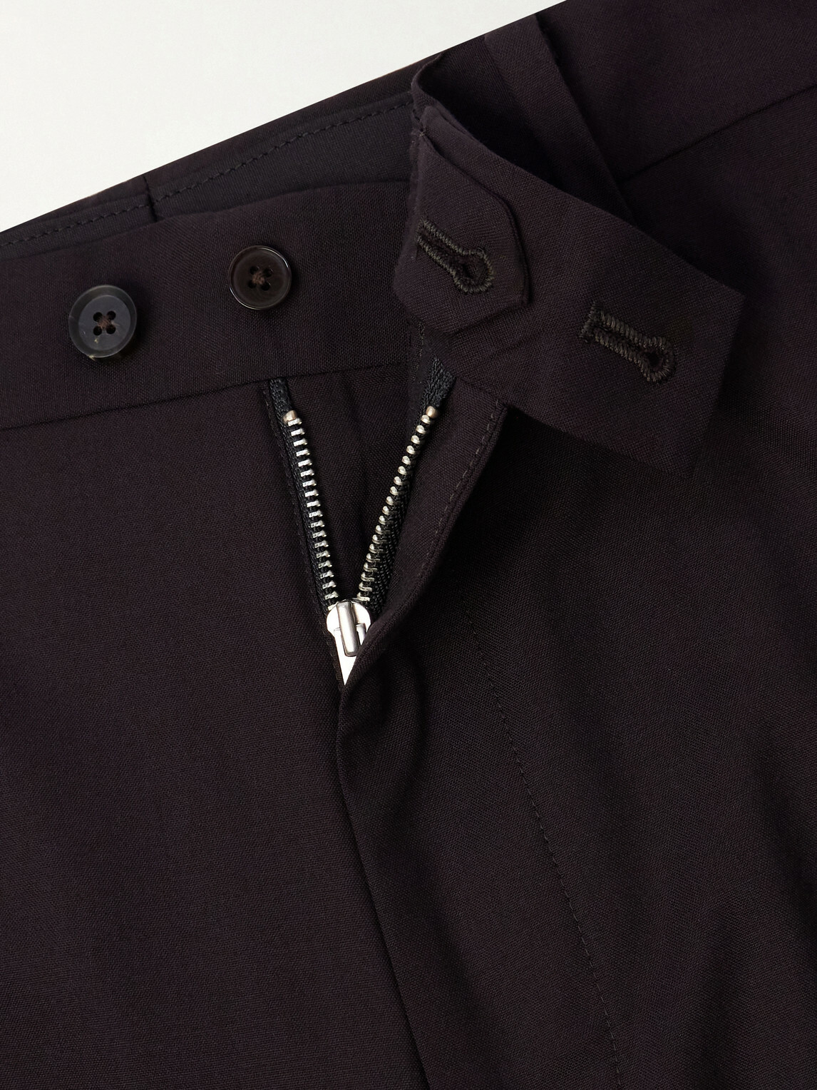 Kaptain Sunshine - Straight-Leg Wool-Poplin Trousers - Brown