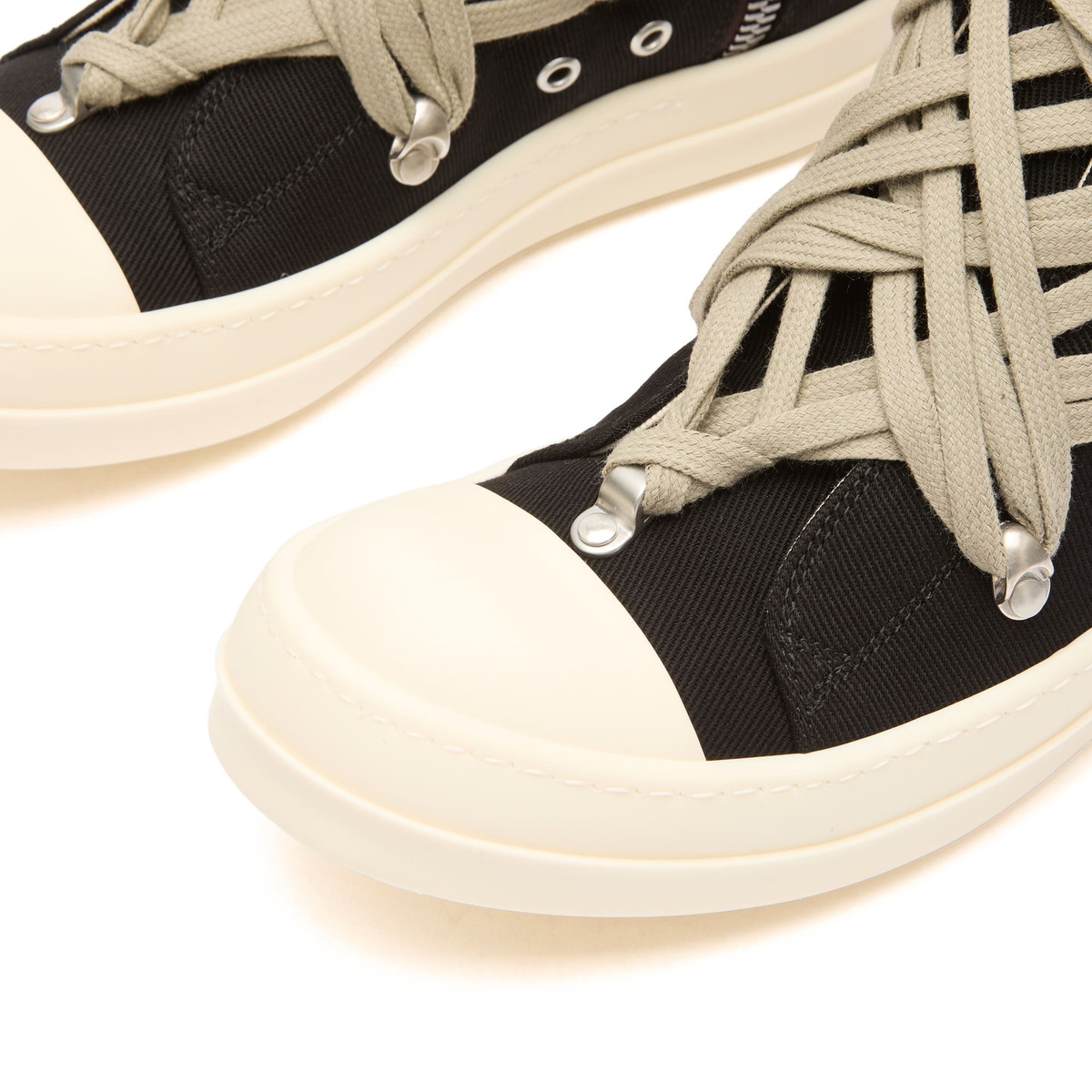 Rick Owens DRKSHDW Women's Denim Megalace Sneakers in Black/Milk