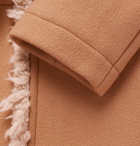 Acne Studios - Shearling-Trimmed Brushed Wool-Blend Hooded Duffel Coat - Neutrals