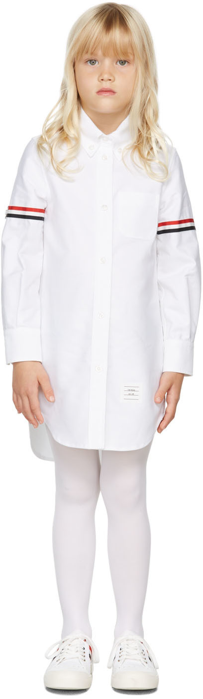 thom browne white shirt dress Thom Browne White Classic Oxford Midi Dress, 100 White main image 1