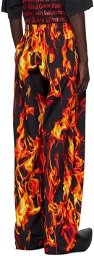 VETEMENTS Black & Orange Fire Sweatpants