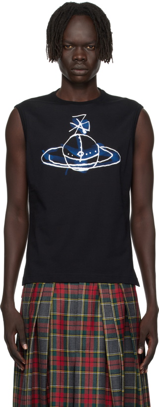 Photo: Vivienne Westwood Black Drawn Orb Muscle Tank Top