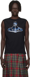 Vivienne Westwood Black Drawn Orb Muscle Tank Top