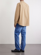 WTAPS - Logo-Appliquéd Checked Woven Shirt - Brown