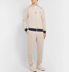 Hugo Boss - Mélange Stretch-Cotton Jersey Zip-Up Hoodie - Beige