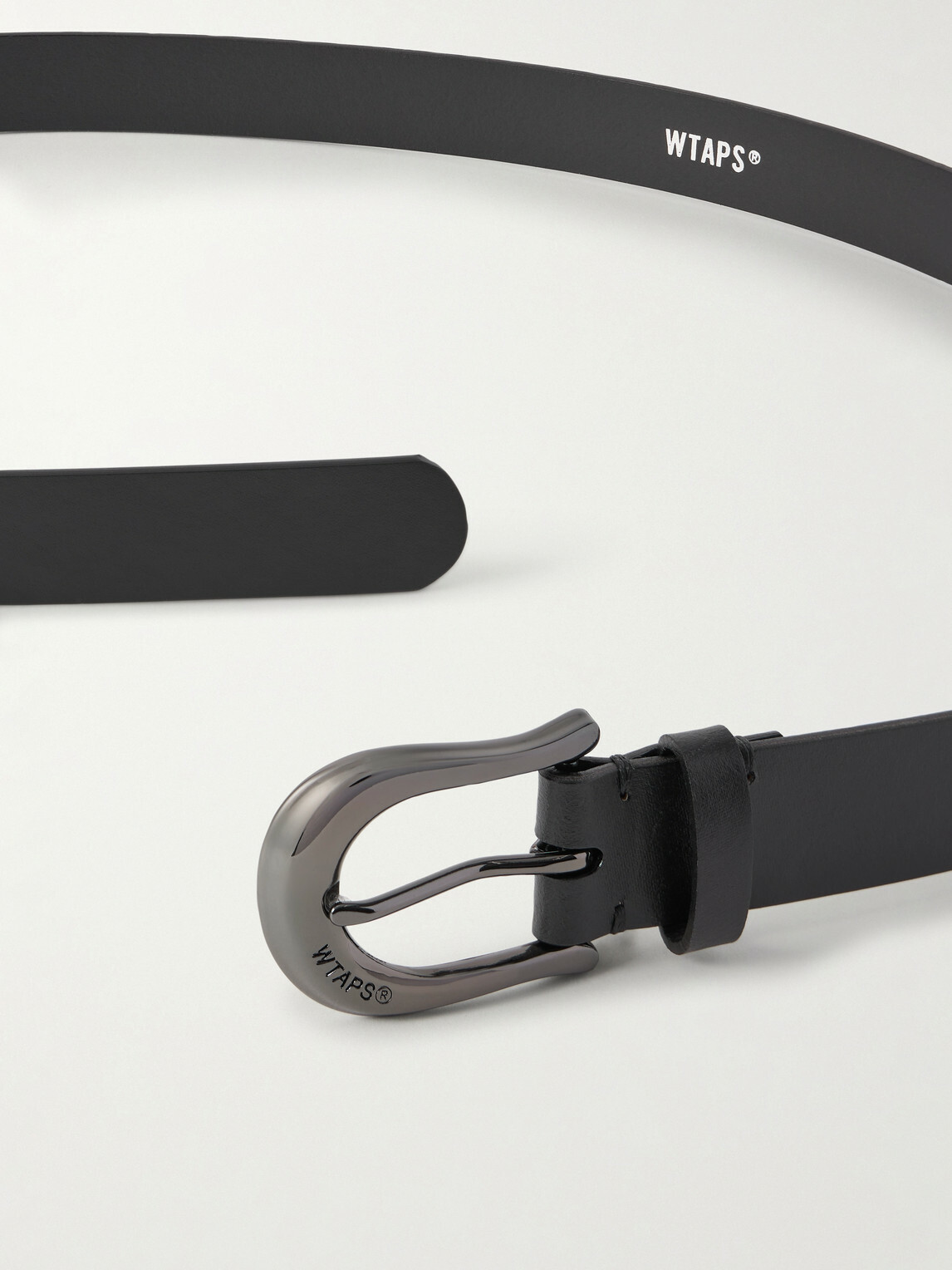 WTAPS - 3cm Hoof Recycled-Leather Belt - Black