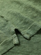 120% - Slim-Fit Linen-Jersey Polo Shirt - Green