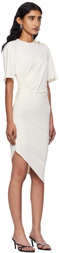Mugler White Draped Pierced Day Minidress