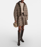 Brunello Cucinelli Houndstooth wool and alpaca-blend miniskirt