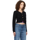 GANNI Black Crochet Appliqué Cardigan