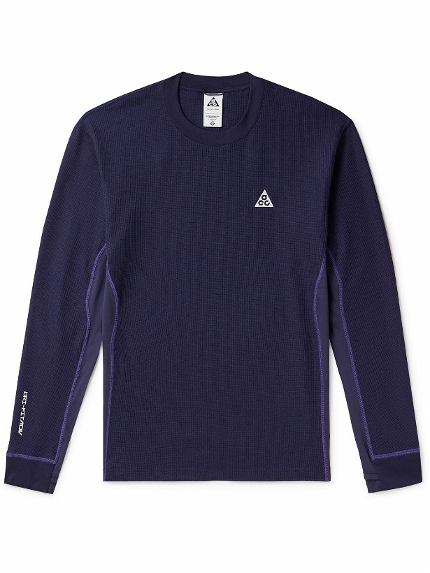 Photo: Nike - ACG Goat Rocks Dri-FIT ADV-Panelled Waffle-Knit T-Shirt - Purple
