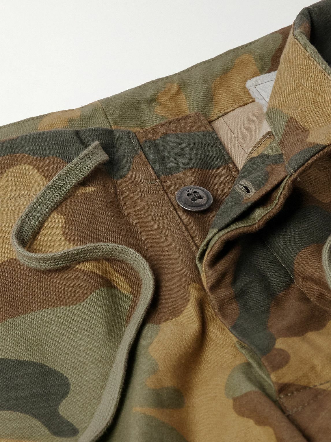 Greg Lauren - Wide-Leg Camouflage Cotton Cargo Trousers - Brown