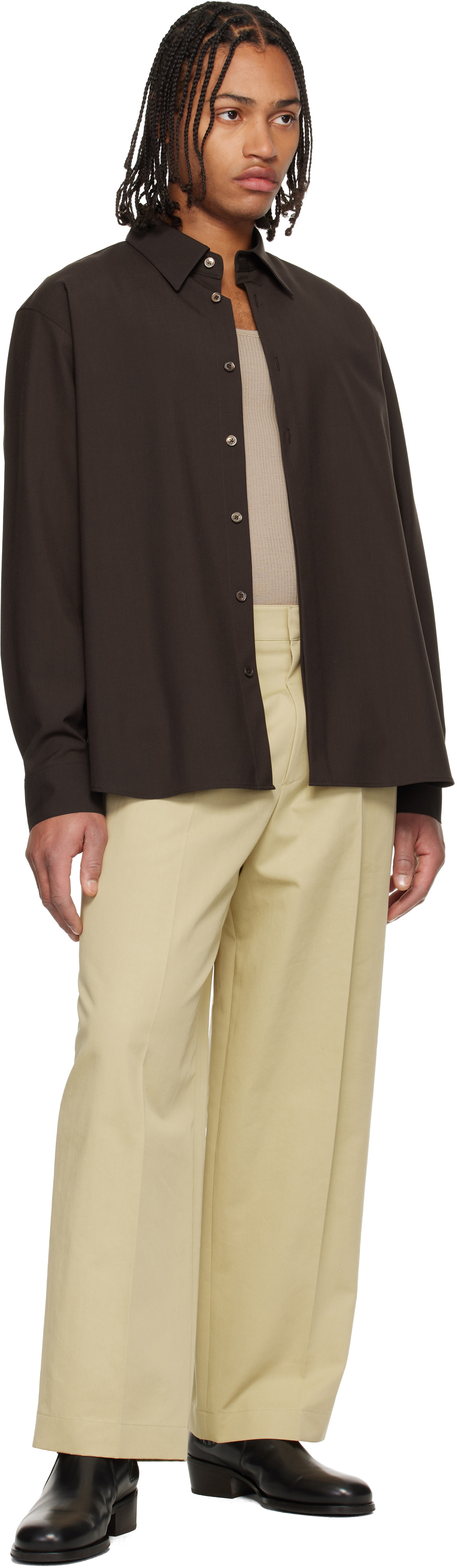 LE17SEPTEMBRE Beige Two Tuck Trousers