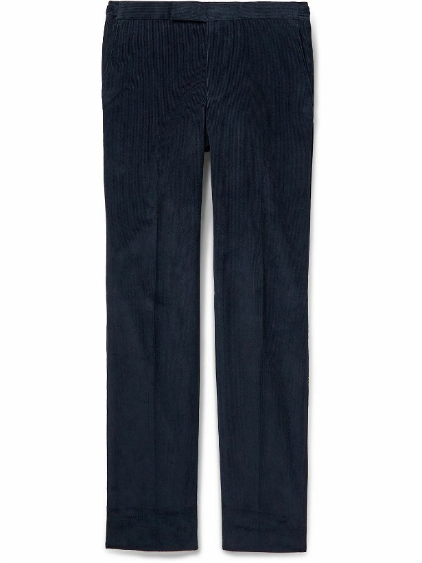 Photo: Richard James - Straight-Leg Cotton-Corduroy Suit Trousers - Blue