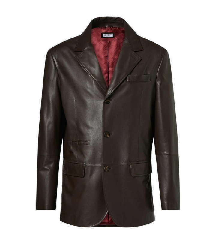 Photo: Brunello Cucinelli Leather blazer