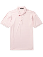 G/FORE - Striped Perforated Stretch-Jersey Golf Polo Shirt - Pink