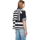 Versace Black & White Printed Cotton Silk Shirt