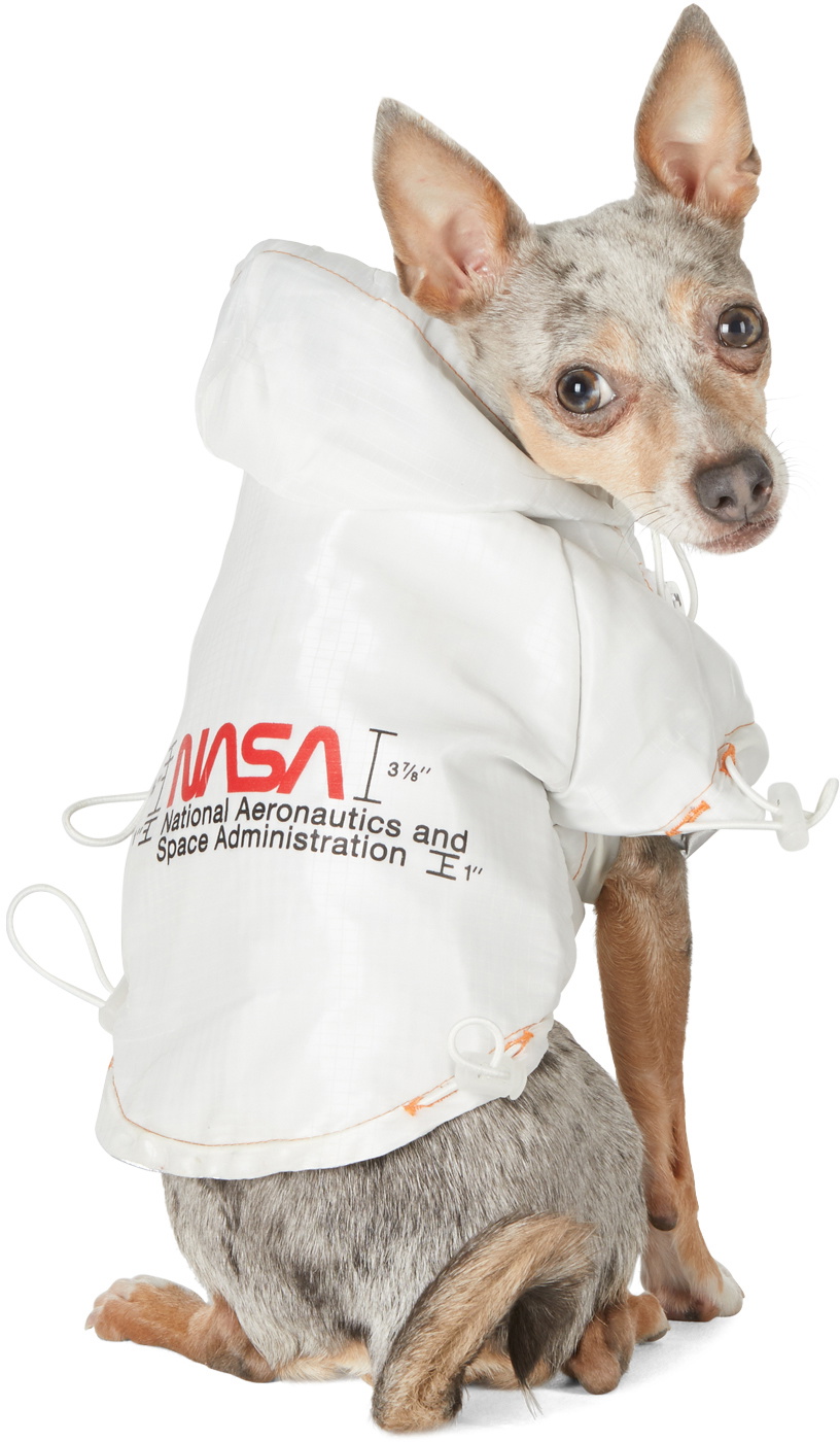 Heron Preston White VIP Edition Logo Windbreaker Jacket
