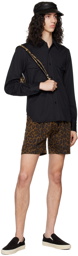 TOM FORD Brown Leopard Shorts