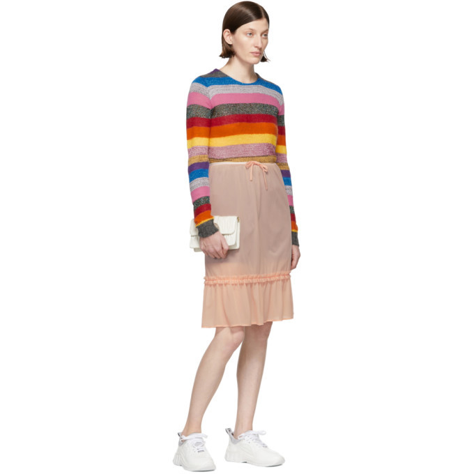 Miu Miu Multicolor Cropped Lurex Rainbow Sweater