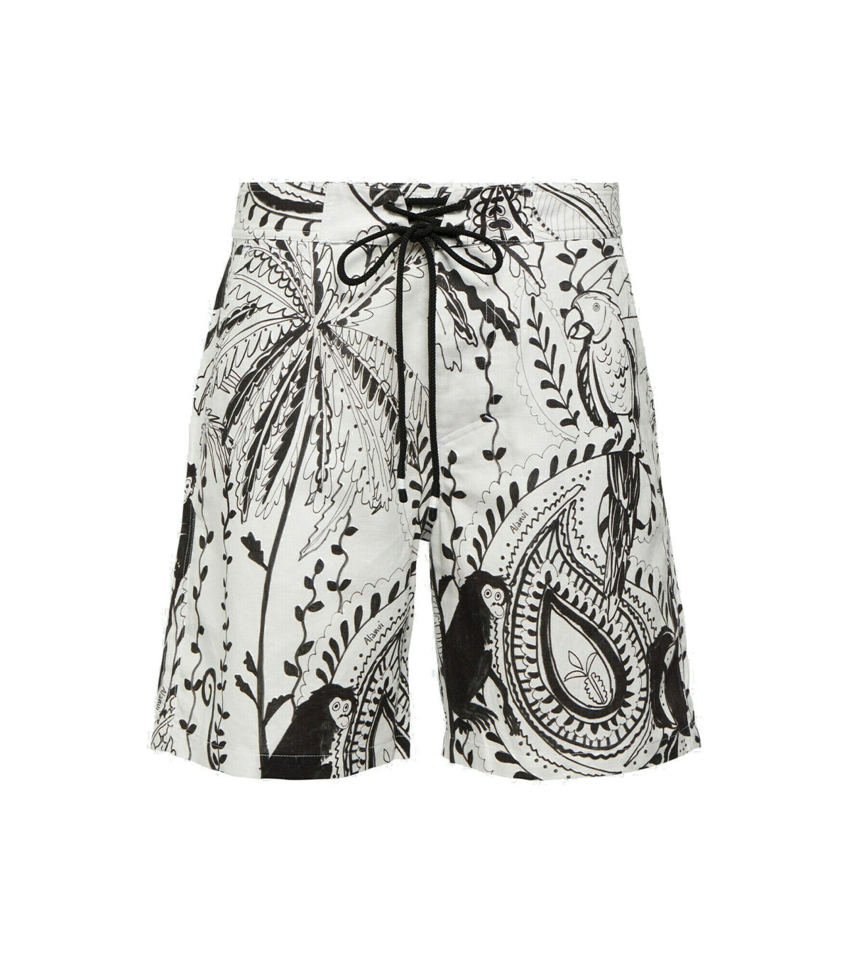 Bandana Cotton Blend Shorts in Blue - Alanui