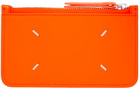 Maison Margiela Orange Zip Card Holder